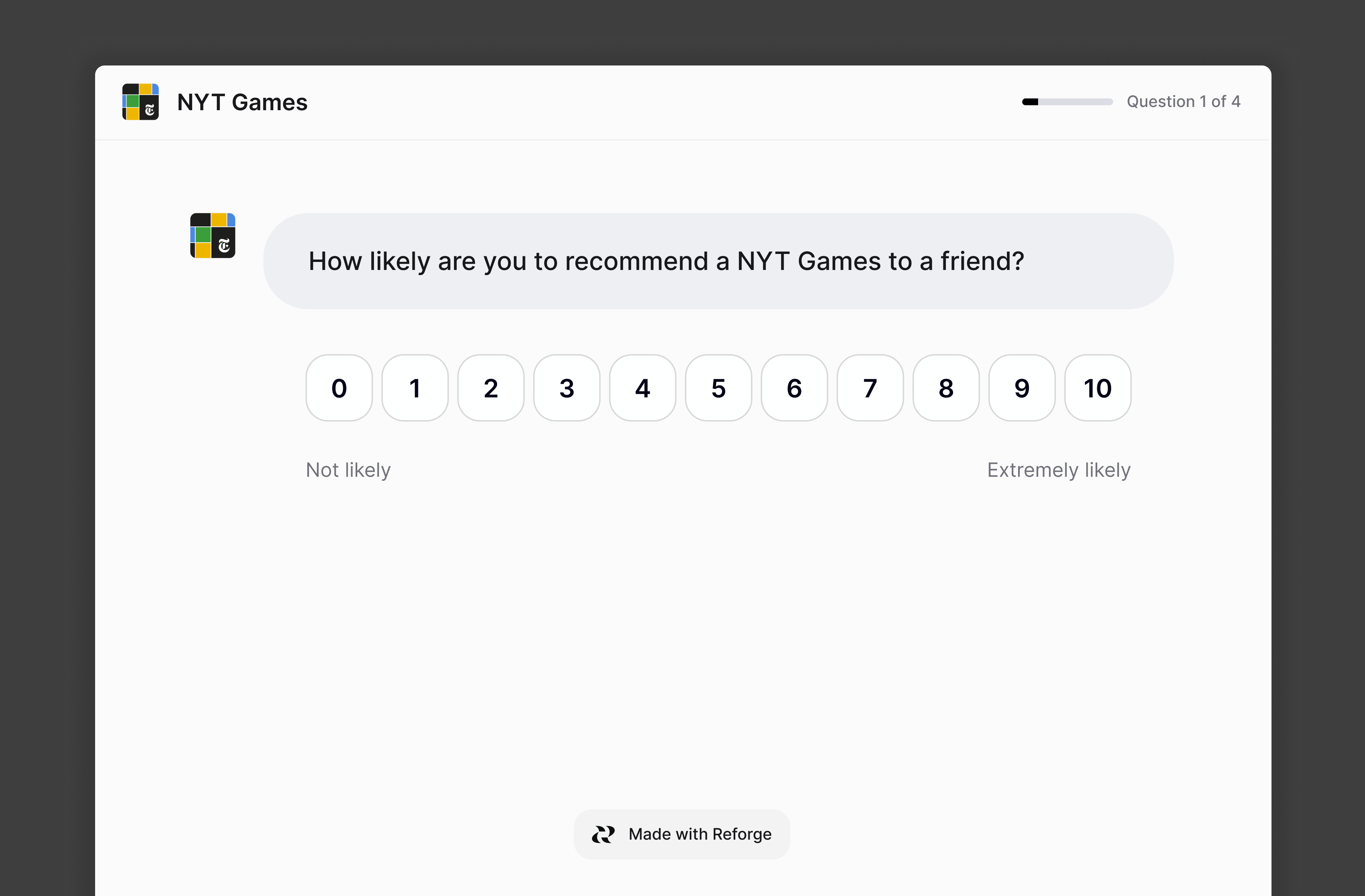 Build surveys in seconds